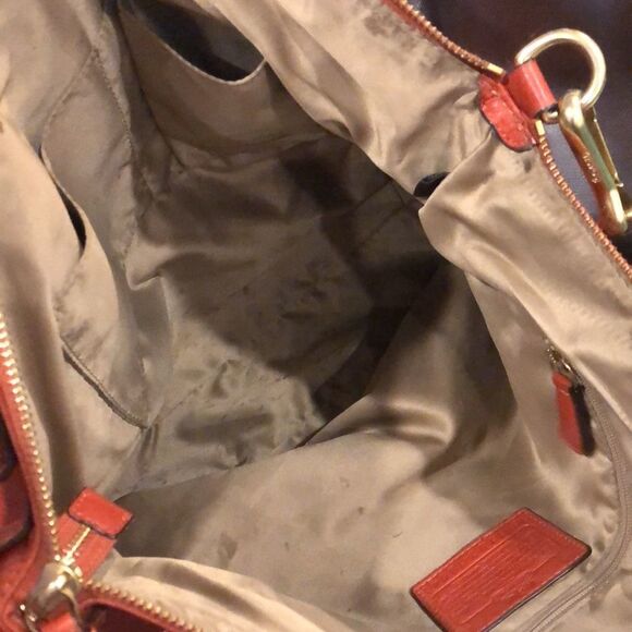 COACH Copper Orange Leather Hobo Satchel Crossbody Shoulder Bag Vintage - Picture 7 of 15